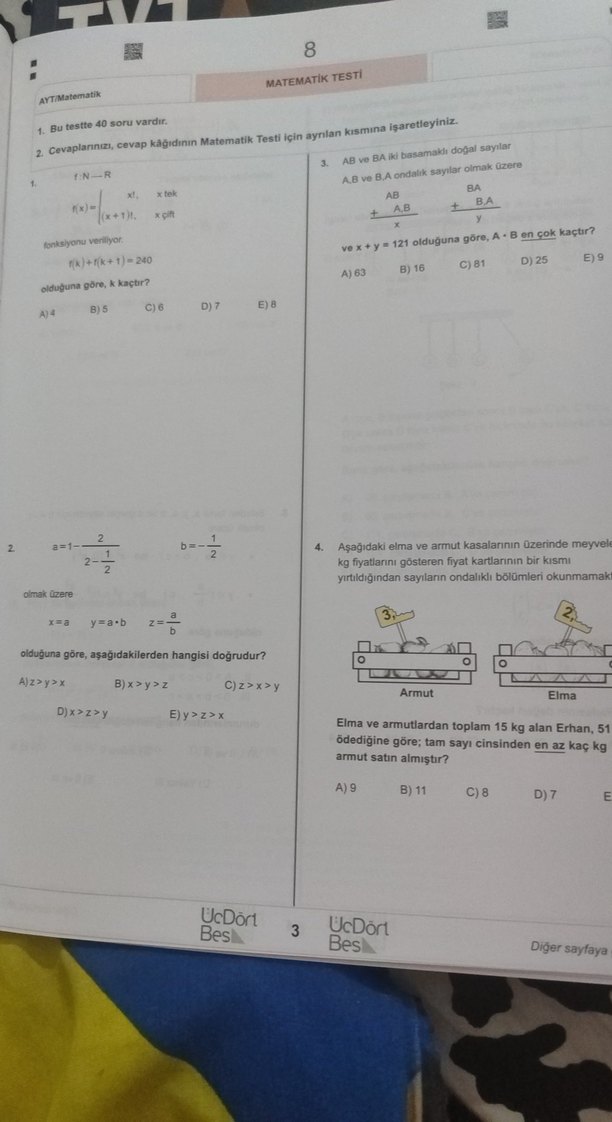 Mehmet Kıvrak 10 AYT Deneme Sınavı Seti - Görsel 3