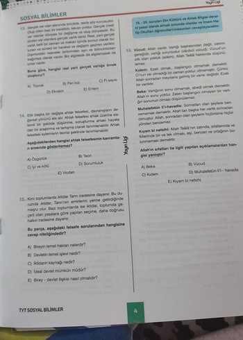 TYT Sosyal Bilimler 15 Deneme Kitabı - Görsel 3