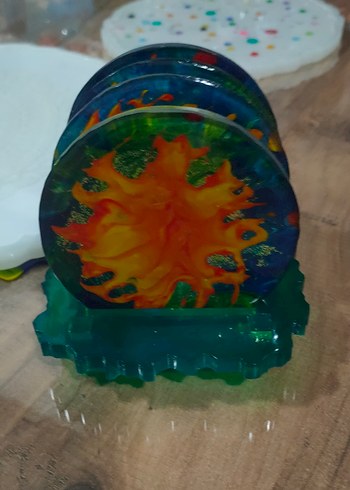 epoksi bardak altlığı ve stand - Görsel 2