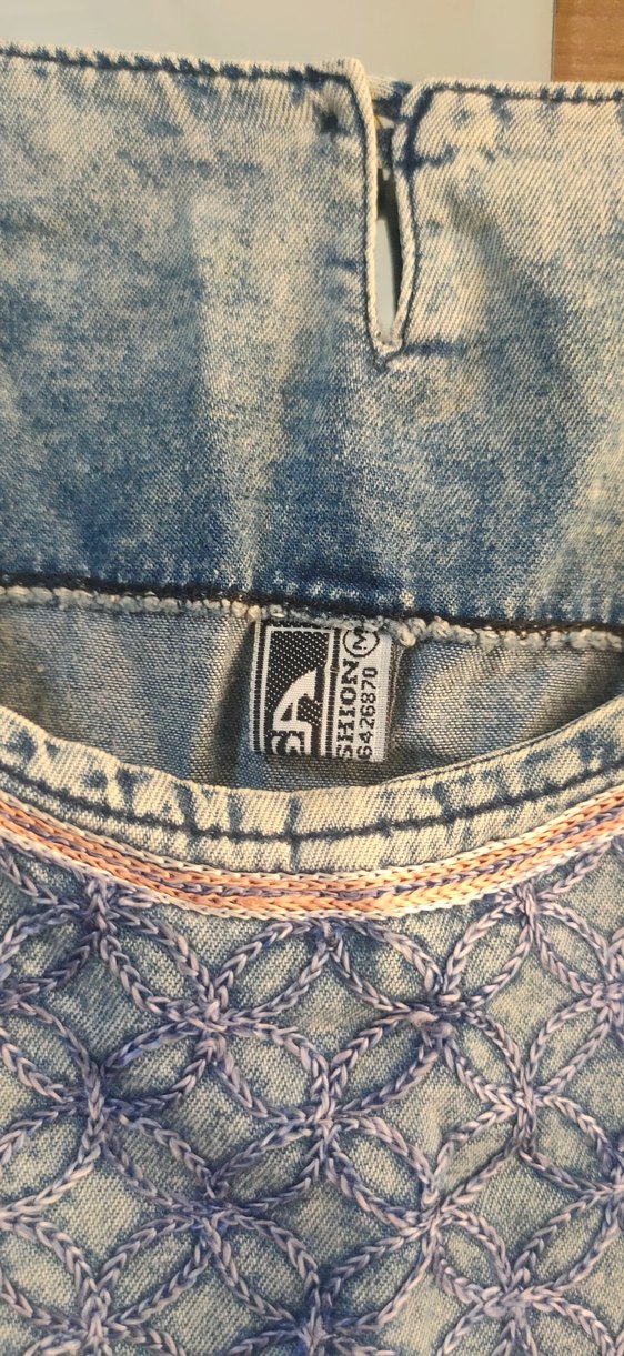 Bohem Uzun Kollu Düğmeli Denim Tunik - Görsel 3