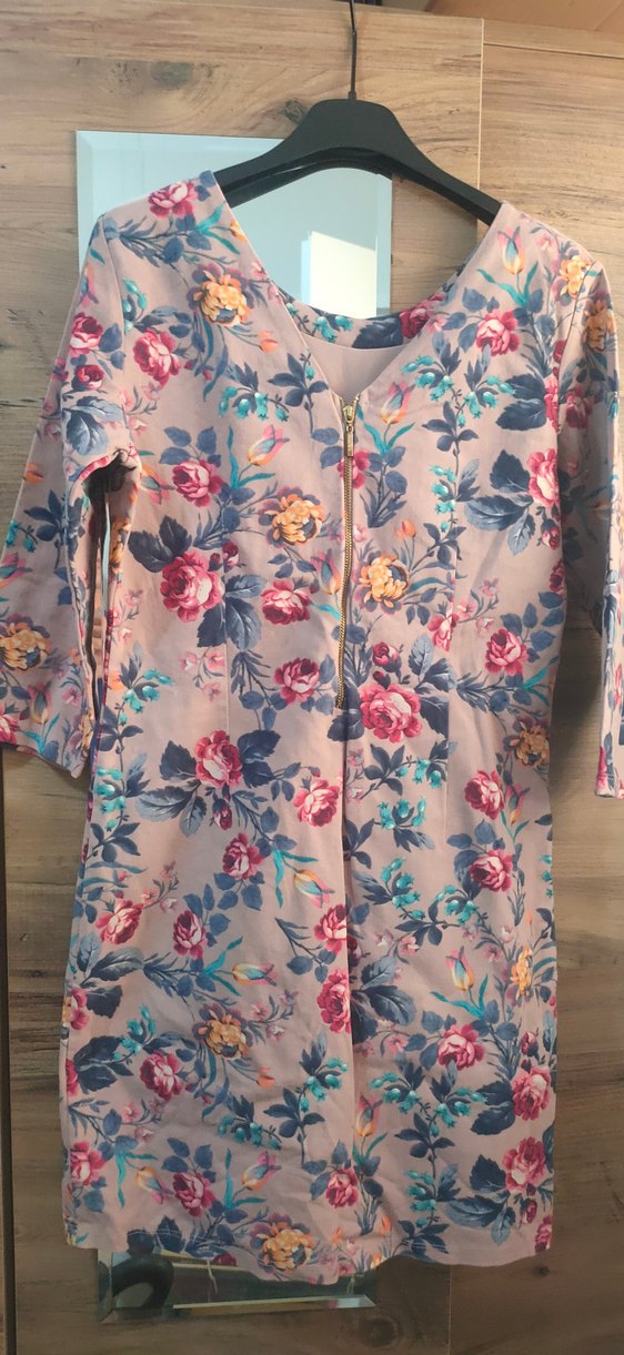 Bej Çiçek Desenli Uzun Kollu Bohem Tunik - Görsel 2