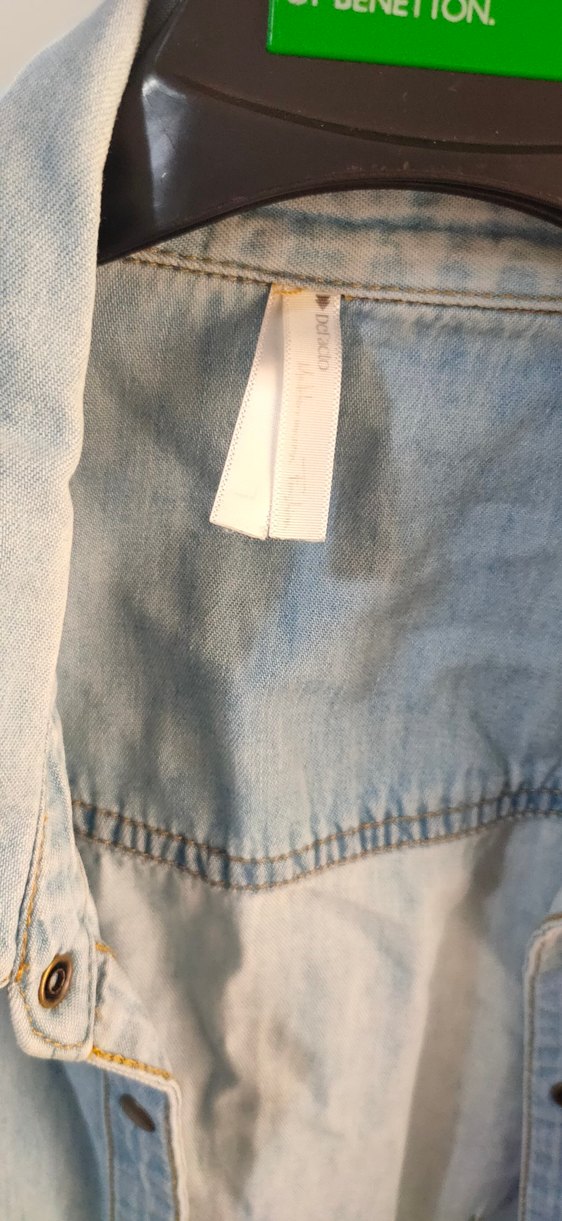 Mavi Düğmeli Denim Kadın Gömlek - Görsel 2