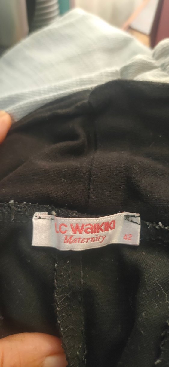 Kadın Siyah Kumaş hamile Pantolon - Görsel 2