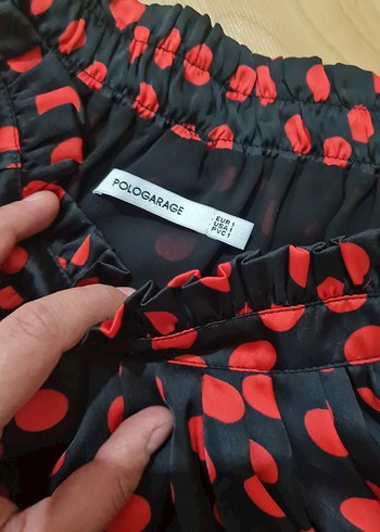 Kırmızı Puantiyeli Mini Hamile Etek - Görsel 2