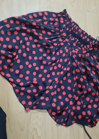 Kırmızı Puantiyeli Mini Hamile Etek - Görsel 3