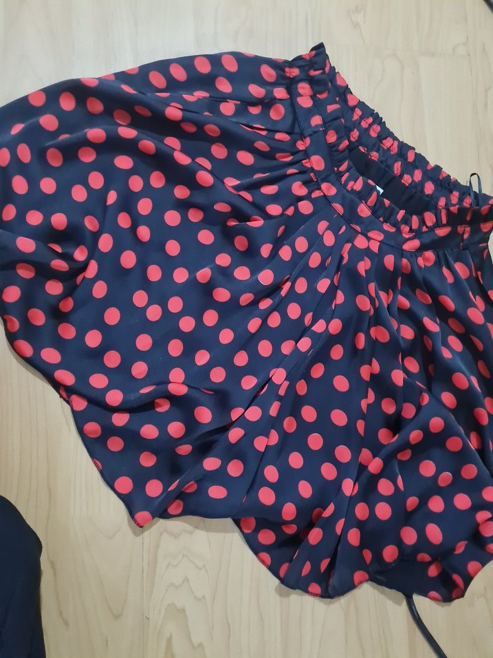 Kırmızı Puantiyeli Mini Hamile Etek - Görsel 3