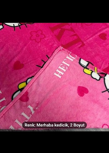 Beden pembe Renk 150x200 hello kitty peluş battaniye
