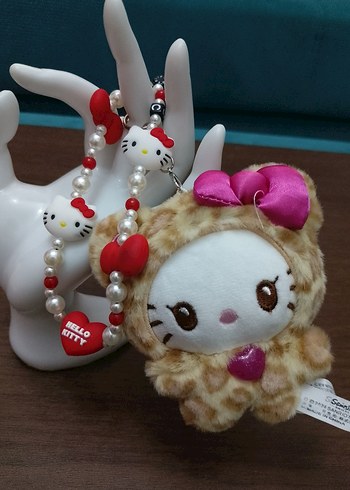 Renkli Hello Kitty Peluş Anahtarlık