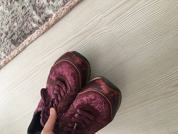 36 Beden bordo Renk İnci Sneakers Ayakkabı