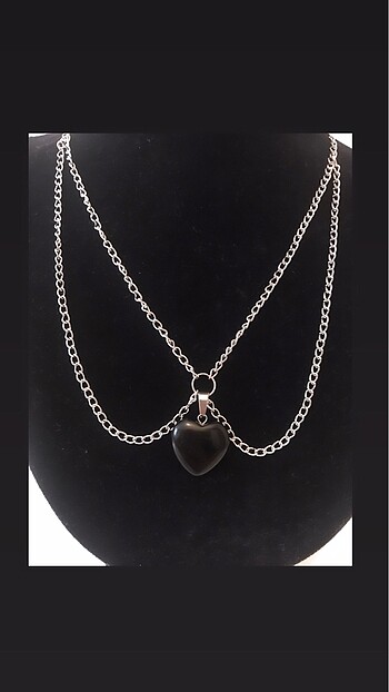 Hello Kitty Obsidyen kalp choker