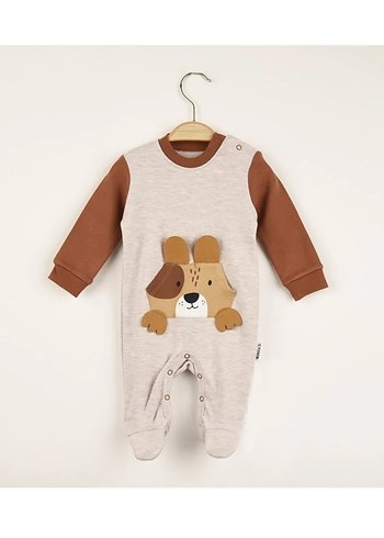 Kahverengi ve Gri Erkek Bebek Örme Tulum - Görsel 2