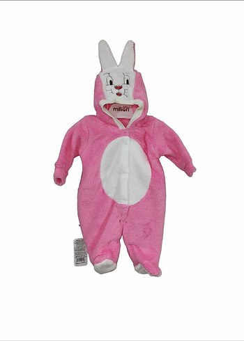 Kız Bebek Peluş Pembe Tulum - Görsel 2