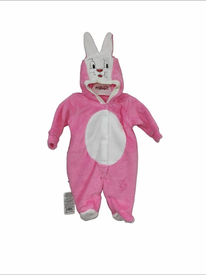 Kız Bebek Peluş Pembe Tulum - Görsel 2