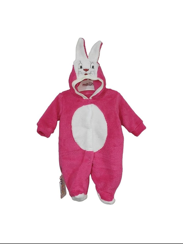 Kız Bebek Pembe Kürklü Tulum - Görsel 2