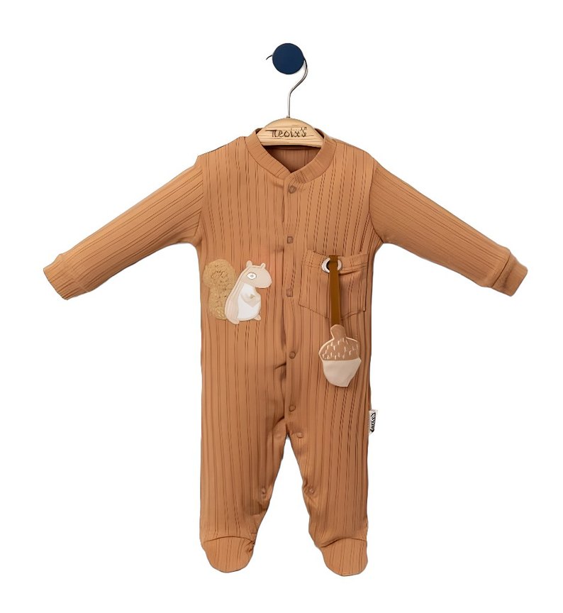 Kahverengi Örgü Bebek Tulum - Görsel 2