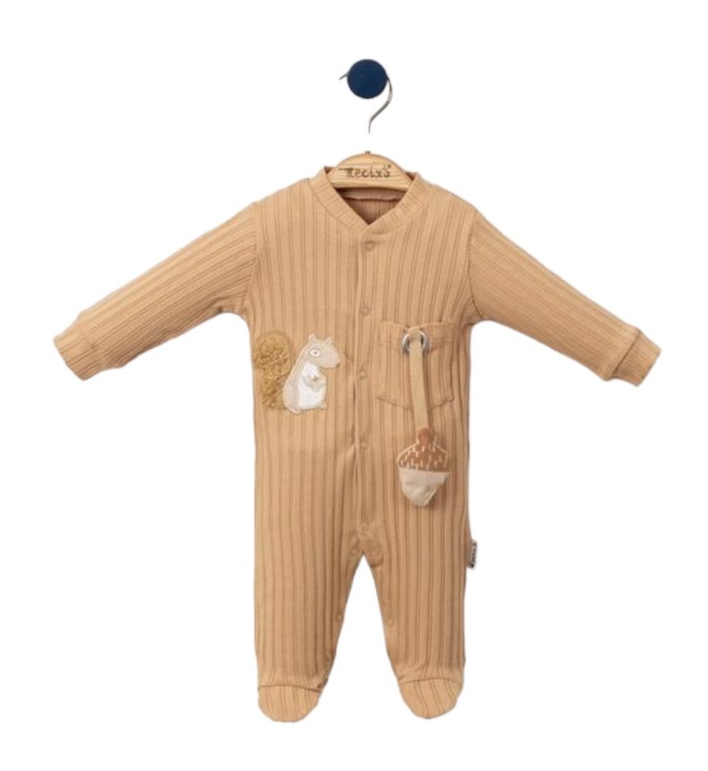 Kahverengi Örgü Bebek Tulum - Görsel 3