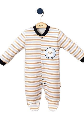 HelloBaby Bebek Tulum, Uzun Kollu, Düğmeli 3 lü