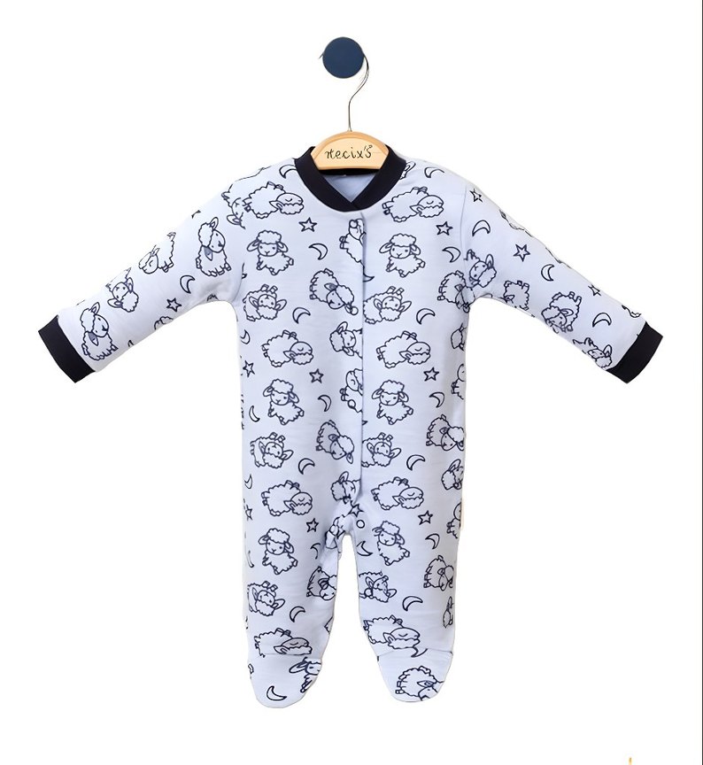 Bebek Tulum, Uzun Kollu, Düğmeli 3 lü - Görsel 4