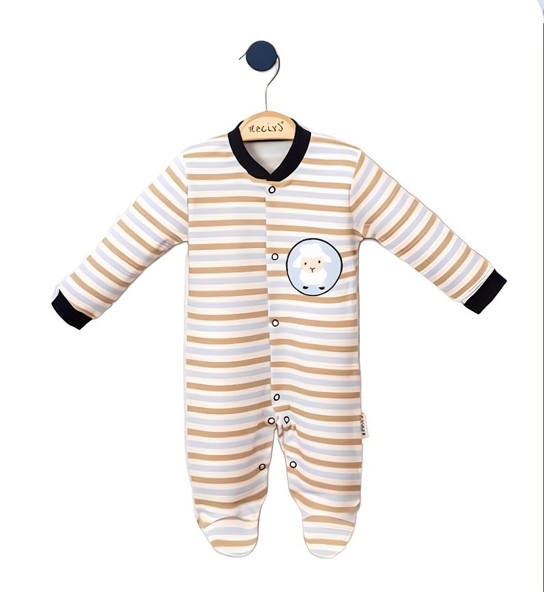 Bebek Tulum, Uzun Kollu, Düğmeli 3 lü - Görsel 3