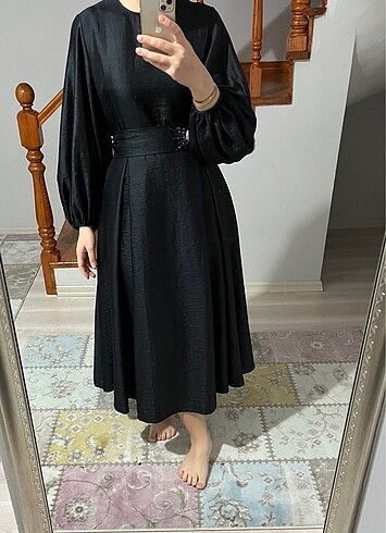 l Beden Kayra Siyah Abiye Elbise
