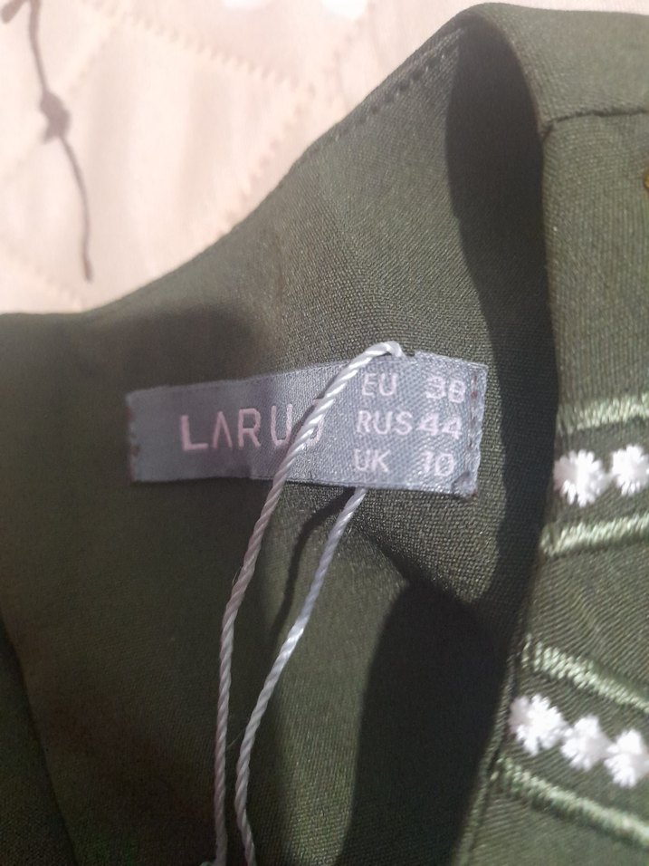 Diger Yeşil Nakışlı Uzun Kollu Kadın Elbise - Görsel 3