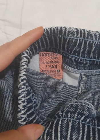 Kız çocuk Denim Bol Kesim Midi Jean - Görsel 4