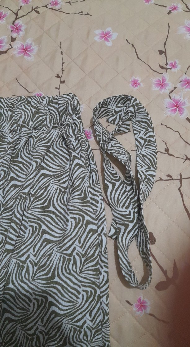 Gri Zebra Desenli Bol Kesim çocuk İspanyol paça - Görsel 3