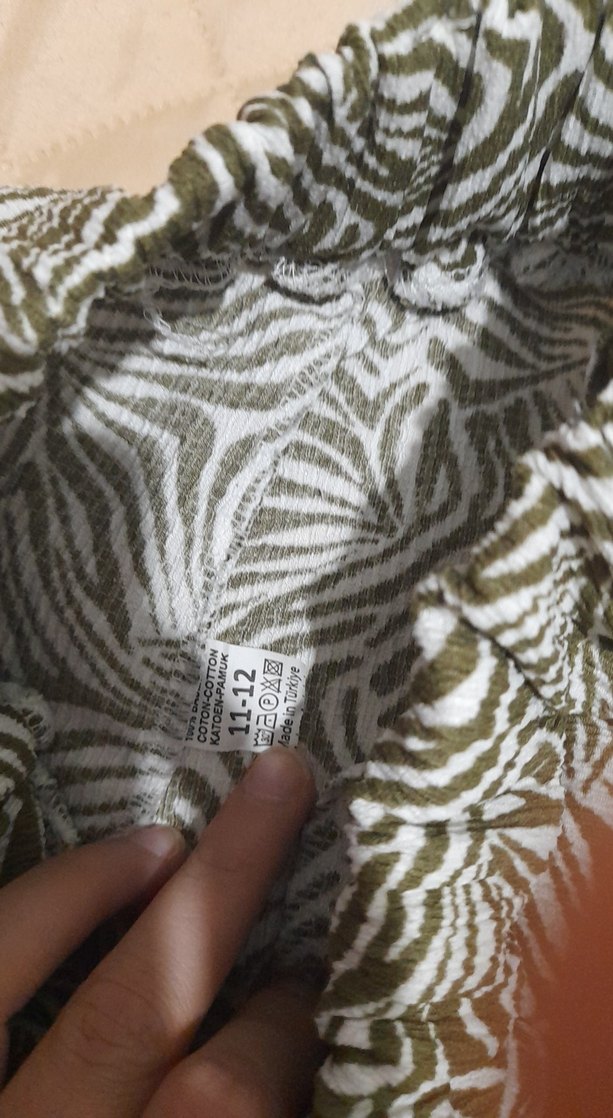 Gri Zebra Desenli Bol Kesim çocuk İspanyol paça - Görsel 4