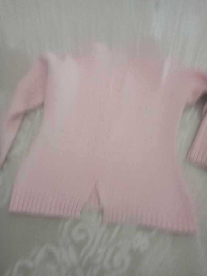 Kız Çocuk Pembe Örgü Triko Kazak - Görsel 2