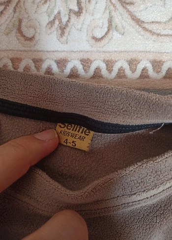 Kız Bebek Kahverengi Nakışlı Uzun Kollu Takım - Görsel 2