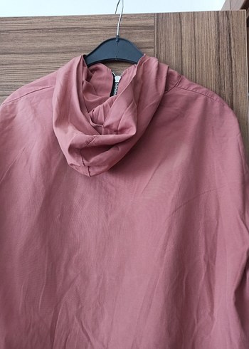 Pembe Mini Kapüşonlu Fermuarlı Ceket - Görsel 3