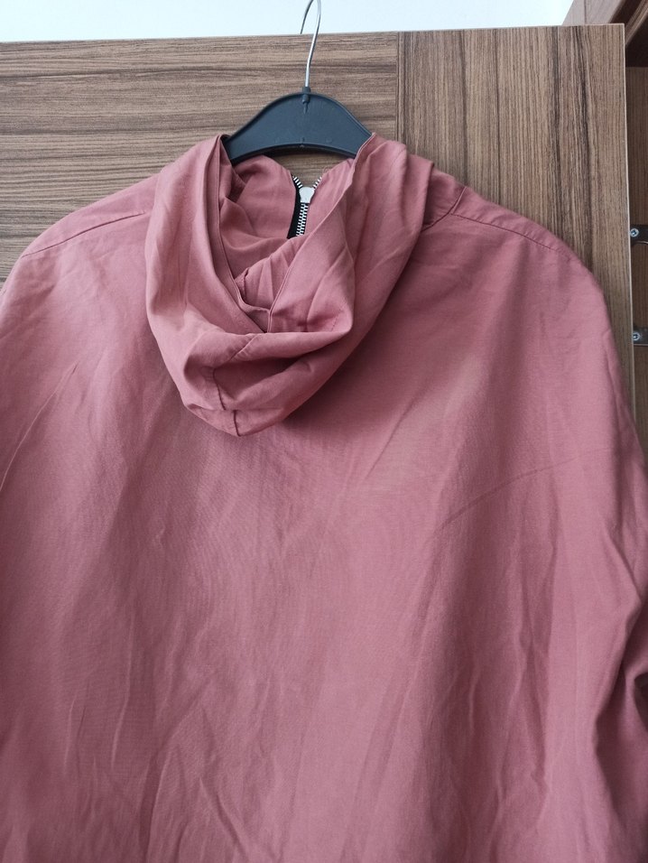 Pembe Mini Kapüşonlu Fermuarlı Ceket - Görsel 3