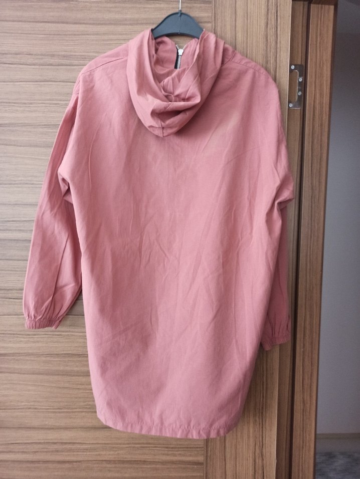 Pembe Mini Kapüşonlu Fermuarlı Ceket - Görsel 2