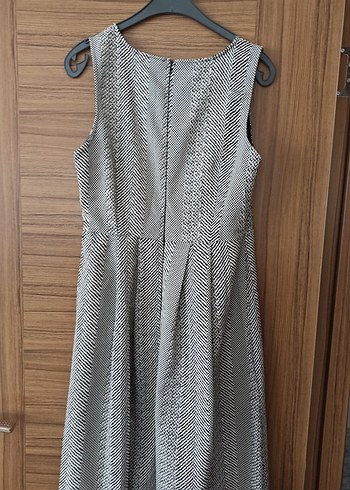 Gri Düğmeli Bohem Kadın Uzun Elbise - Görsel 5