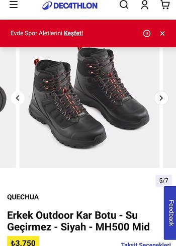 Siyah Bağcıklı Erkek Spor Bot 44 numara - Görsel 4