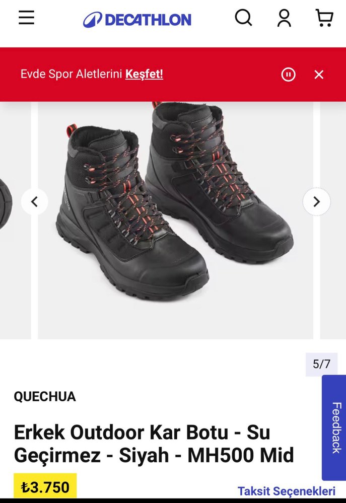 Siyah Bağcıklı Erkek Spor Bot 44 numara - Görsel 4