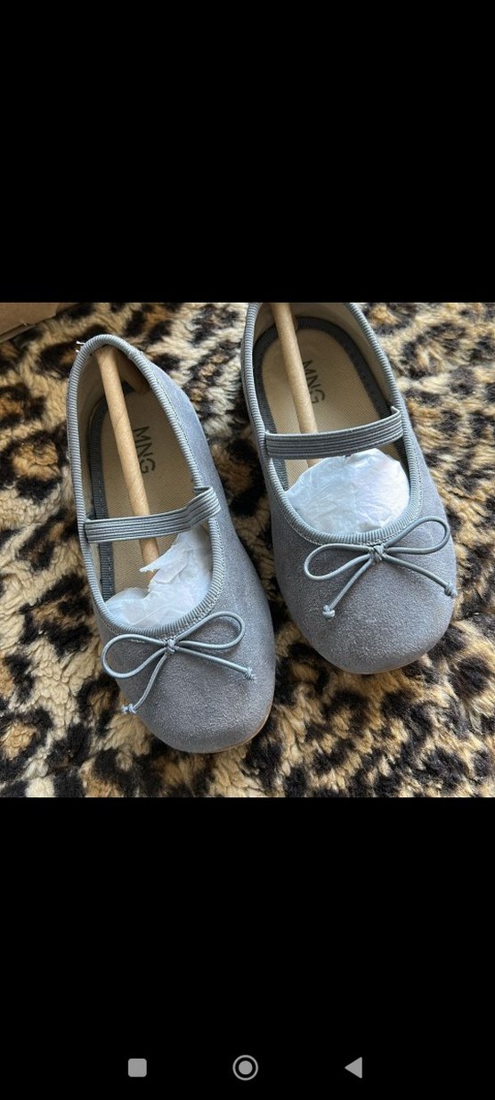 Gri Süet Kız Bebek Babet Ayakkabı - Görsel 4