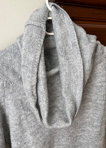 Gri Balıkçı Yaka Örgü Kadın Kazak - Görsel 2