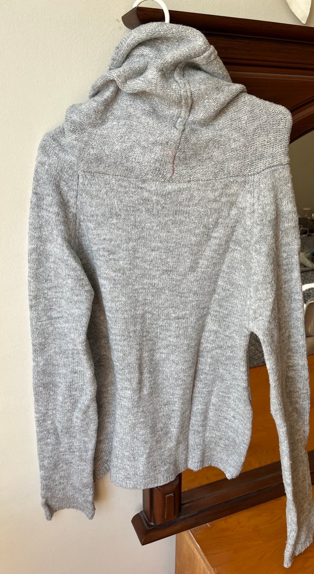 Gri Balıkçı Yaka Örgü Kadın Kazak - Görsel 4