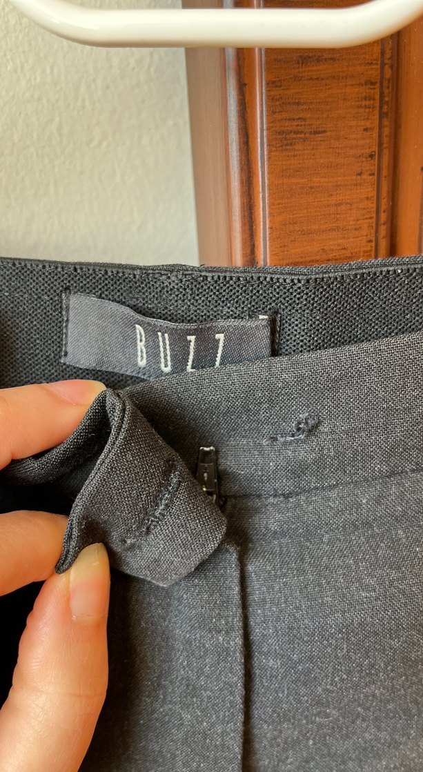 Gri Kadın Kemerli Denim Kumaş Pantolon - Görsel 4