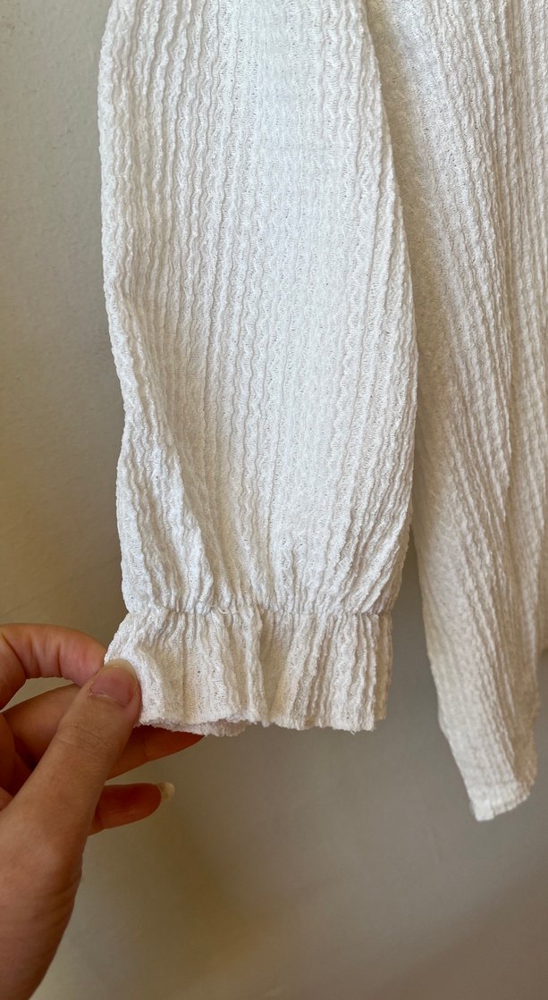 Dantel Detaylı Beyaz Bohem Kadın Bluz - Görsel 5