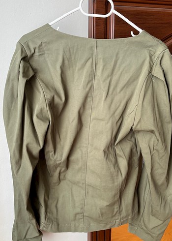 Düğmeli Kadın Keten Ceket - Görsel 5