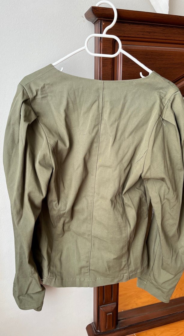 Düğmeli Kadın Keten Ceket - Görsel 5