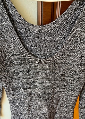 Gri Kadın Triko Midi Elbise - Görsel 5