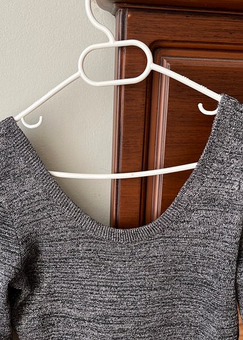 Gri Kadın Triko Midi Elbise - Görsel 3