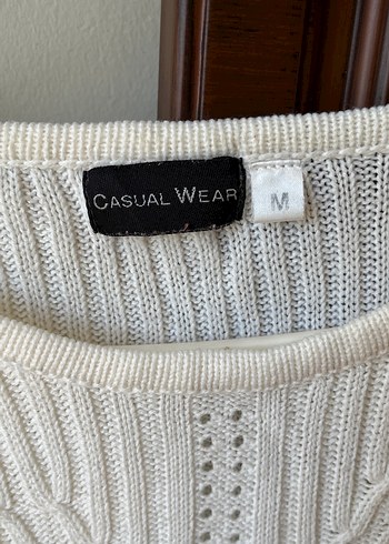 Kadın Beyaz Örgü Uzun Kollu Kazak - Görsel 3