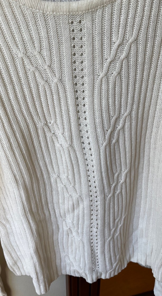 Kadın Beyaz Örgü Uzun Kollu Kazak - Görsel 2