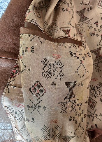 Kadın Kahverengi Deri Ceket, Düğmeli, Salaş - Görsel 6