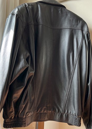 Kadın Siyah Deri Biker Ceket - Görsel 11