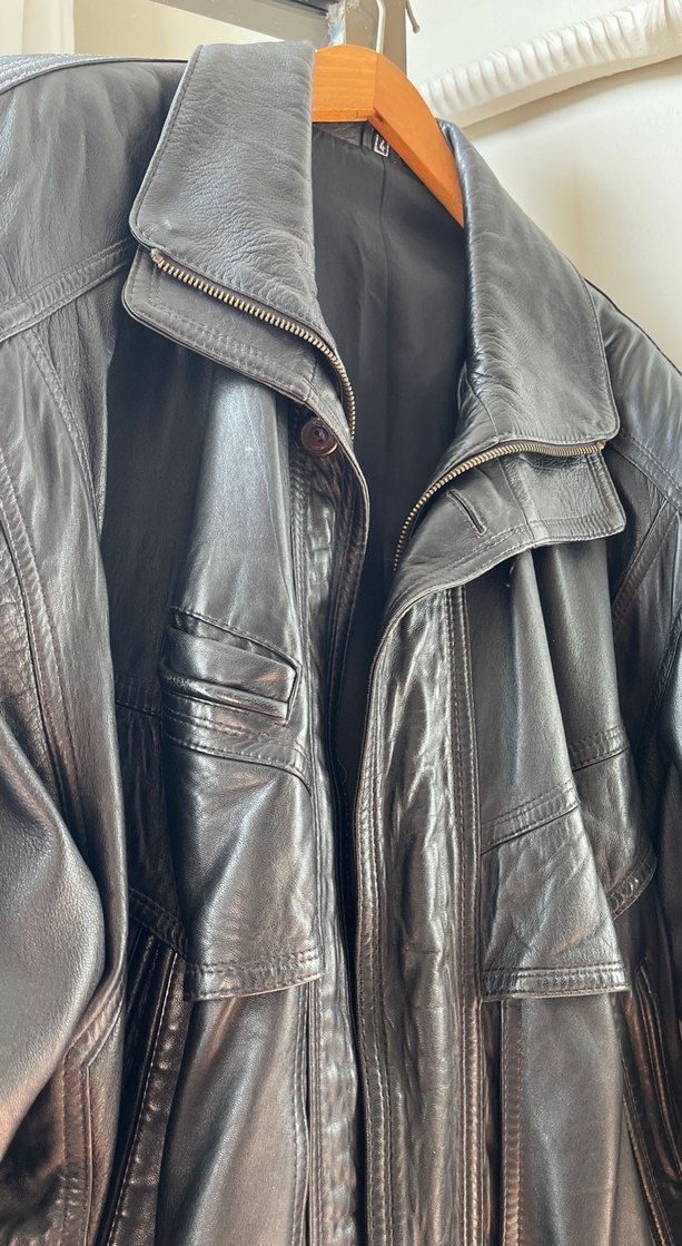 Kadın Siyah Deri Biker Ceket - Görsel 2